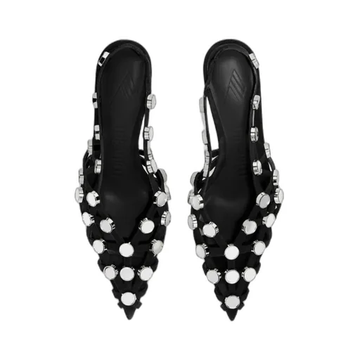 The Attico Grid Slingback Pumps