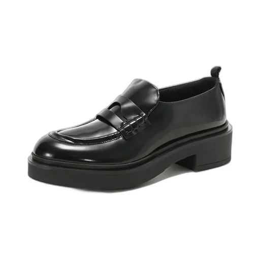 Penny-Slot Chunky Leather Loafers