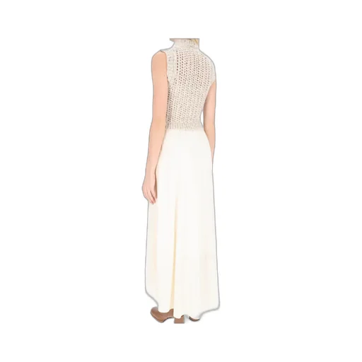 Peserico Layered Chunky-Knitted Long Dress