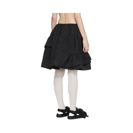 Vanilla Matelassé-Effect Midi Skirt