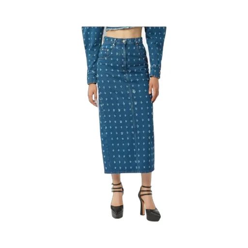 Distressed Denim Skirt
