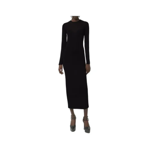 Textured Semi-Sheer Midi Dress