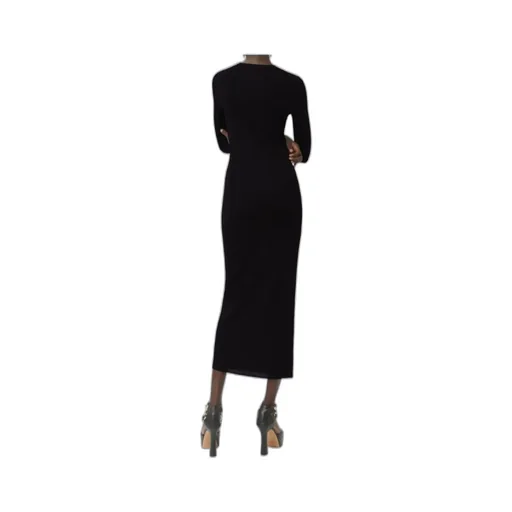 Textured Semi-Sheer Midi Dress