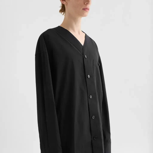 Cotton Poplin V-Neck Shirt