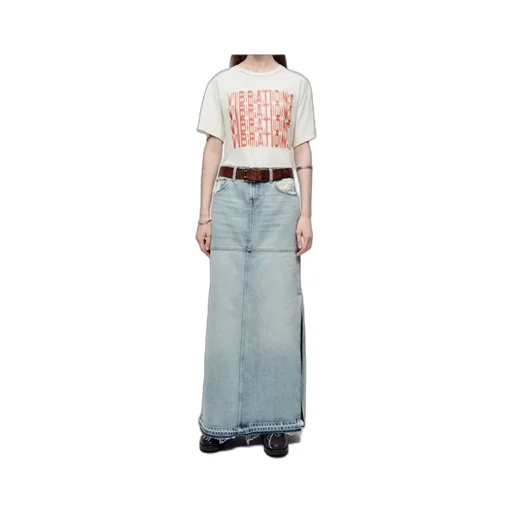 Mid Rise Split Skirt