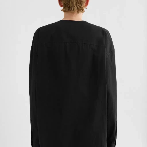 Cotton Poplin V-Neck Shirt