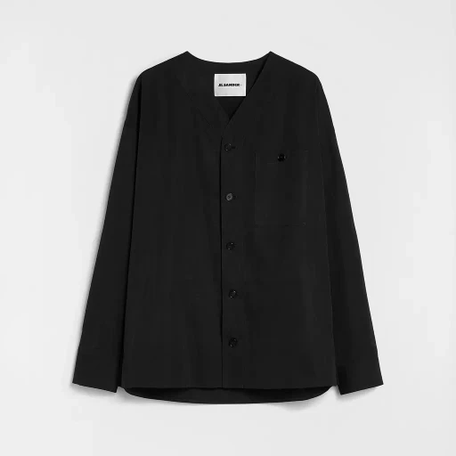 Cotton Poplin V-Neck Shirt