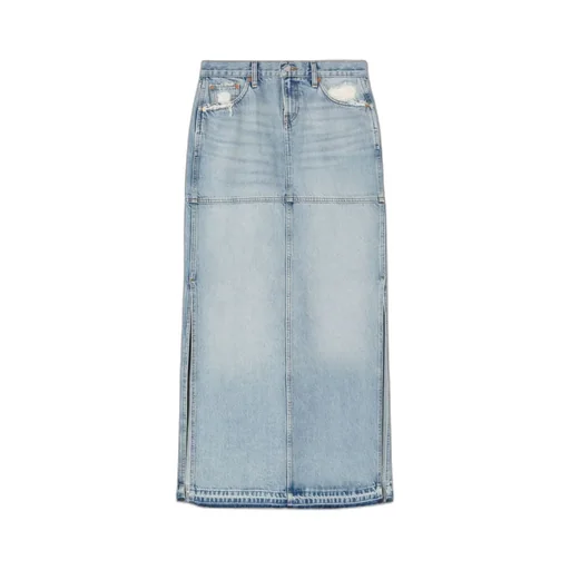Mid Rise Split Skirt