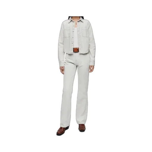 Press-Fastening Denim Shirt