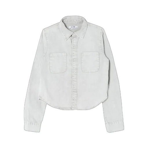 Press-Fastening Denim Shirt