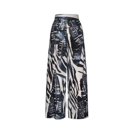 Printed Straight-Leg Casual Pants