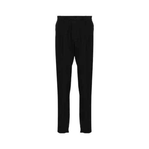 Mid-Rise Tapered Linen Trousers