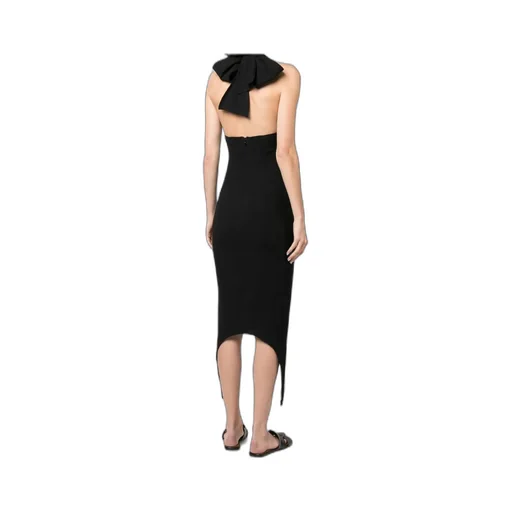 Halter V-Neck Midi Dress