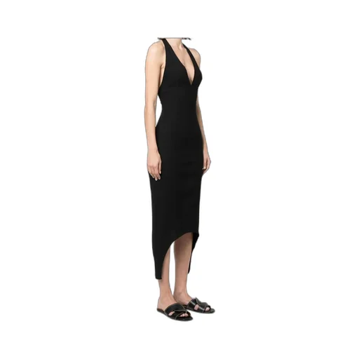 Halter V-Neck Midi Dress