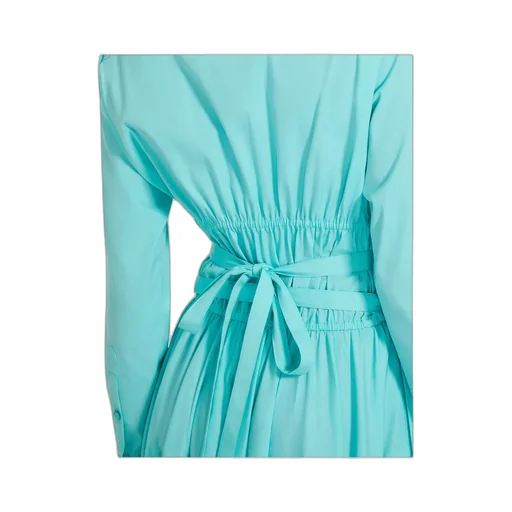 Shirred Cotton Shirtdress