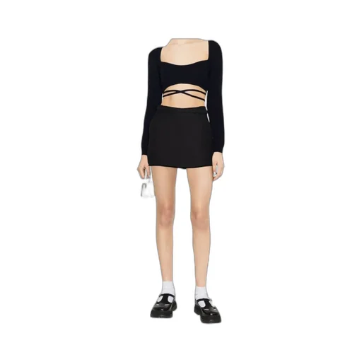 Cropped Tie Cardigan