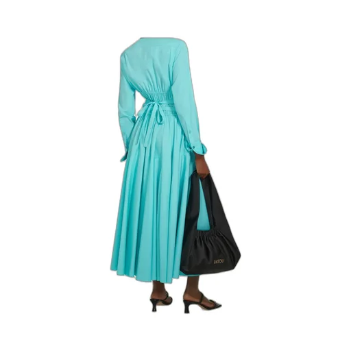 Shirred Cotton Shirtdress