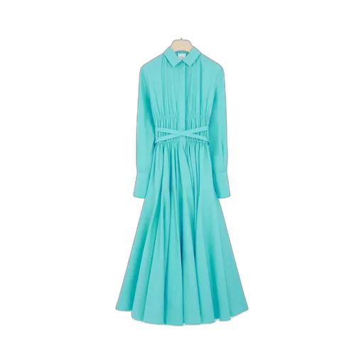 Shirred Cotton Shirtdress