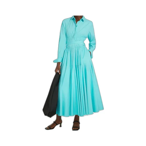Shirred Cotton Shirtdress