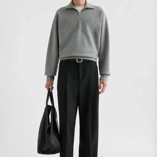 Cotton Terry High-Neck Sweatshirt
