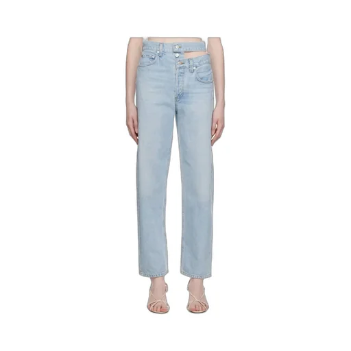 High-Waisted Straight-Leg Jeans
