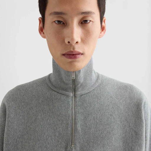 Cotton Terry High-Neck Sweatshirt