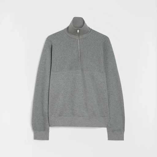 Cotton Terry High-Neck Sweatshirt