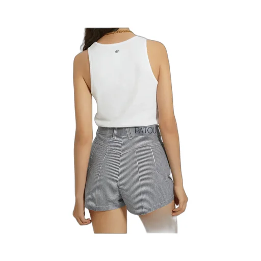 Patou Striped Denim Mini Shorts