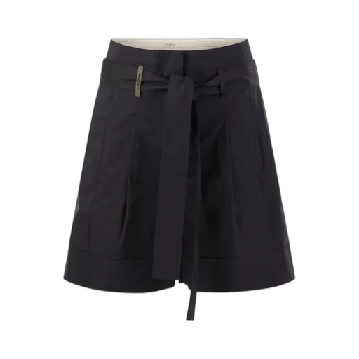Peserico Pleated High-Waist Shorts