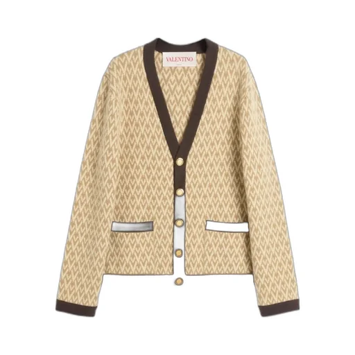 Valentino Toute La V Straight Hem Cardigan