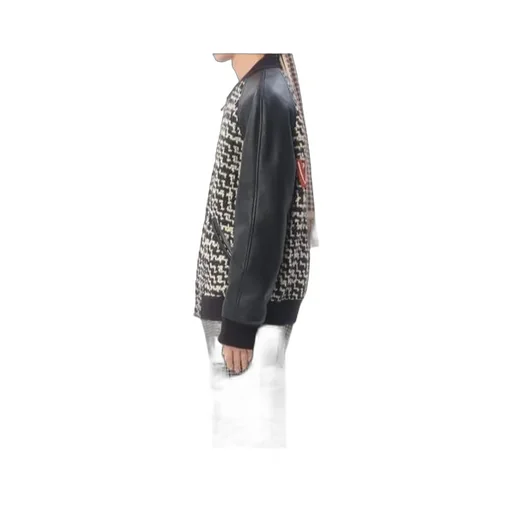 Valentino Garavani Tweed Panelled Zip-Up Bomber Jacket