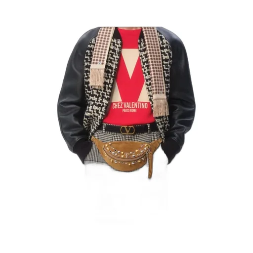 Valentino Garavani Tweed Panelled Zip-Up Bomber Jacket