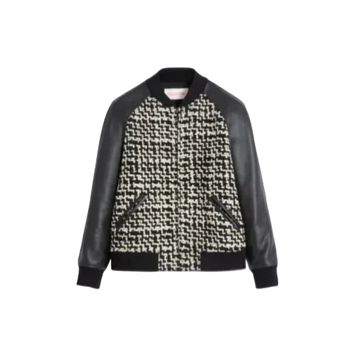 Valentino Garavani Tweed Panelled Zip-Up Bomber Jacket