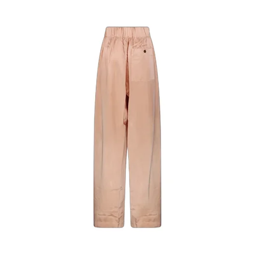 Pleated Wide-Leg Track Pants
