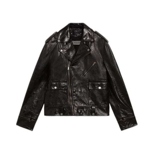 Golden Goose Deluxe Brand Off-Center Zipped Leather Jacket