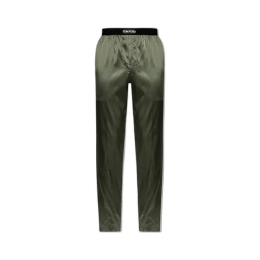 Tom Ford Logo Waistband Satin Pajama Trousers