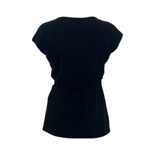 V-Neck Pleated Sleeveless Short-Sleeved T-Shirt