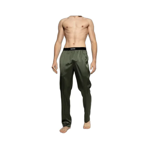 Tom Ford Logo Waistband Satin Pajama Trousers