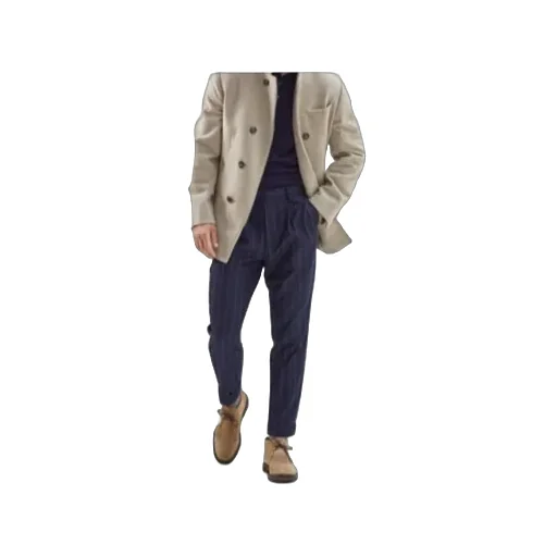 Pinstripe-Print Straight-Leg Trousers