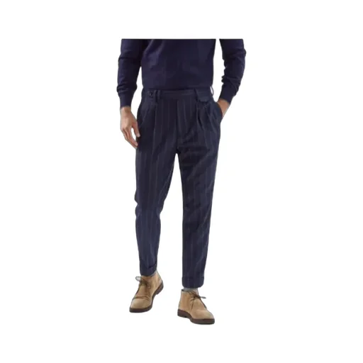 Pinstripe-Print Straight-Leg Trousers