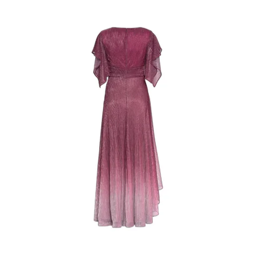 Metallic-Effect Asymmetric Midi Dress