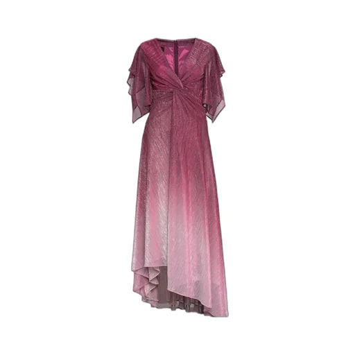 Metallic-Effect Asymmetric Midi Dress