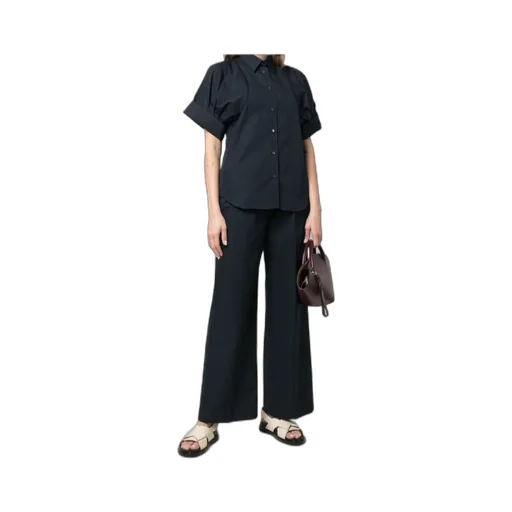 Poplin Straight-Leg Trousers