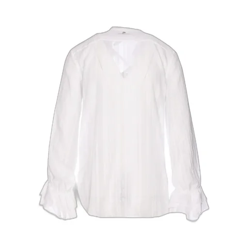 Ruffle-Collar Long-Sleeve Blouse