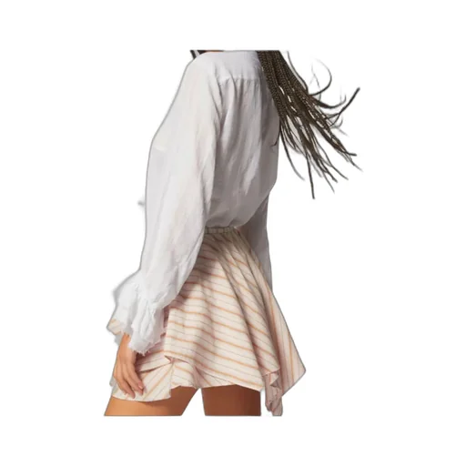 Ruffle-Collar Long-Sleeve Blouse