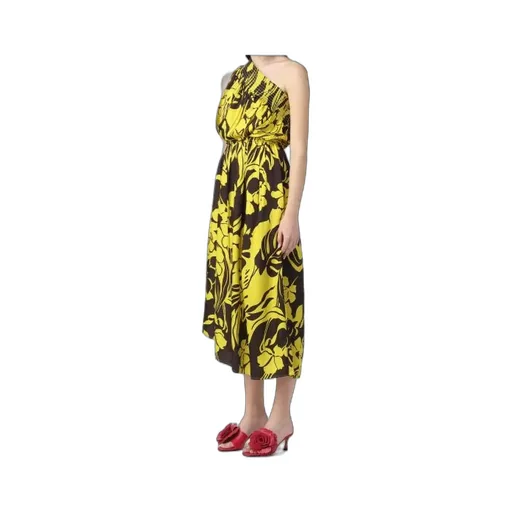 Floral-Print One-Shoulder Midi Dress