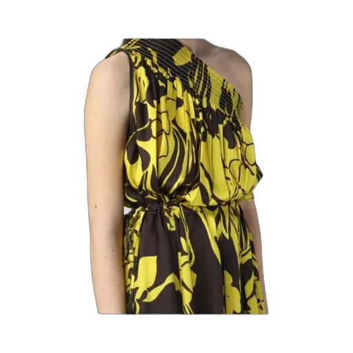 Floral-Print One-Shoulder Midi Dress