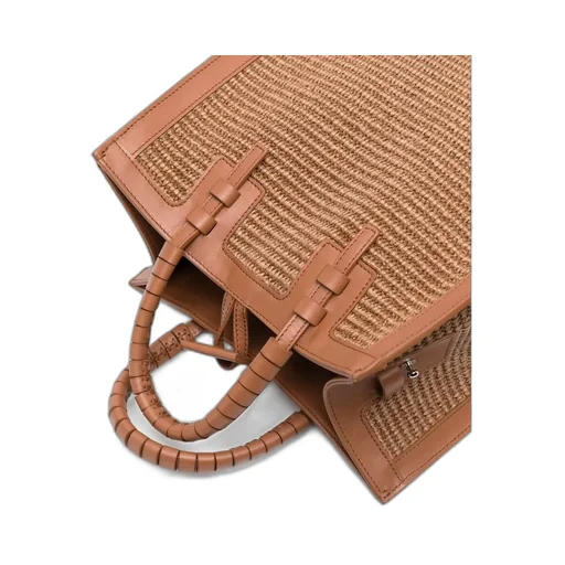 Casadei Baurivage Woven Top Handle Bag