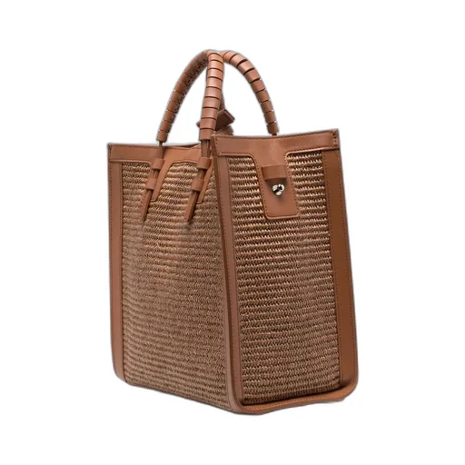 Casadei Baurivage Woven Top Handle Bag