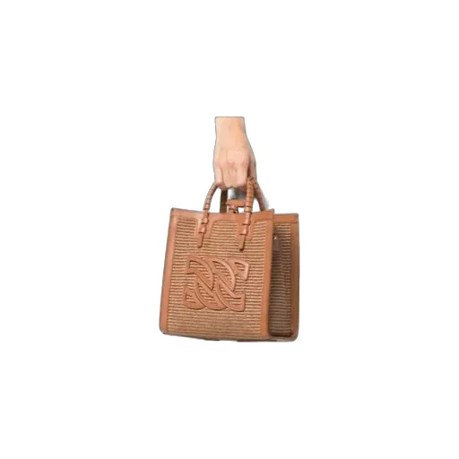 Casadei Baurivage Woven Top Handle Bag